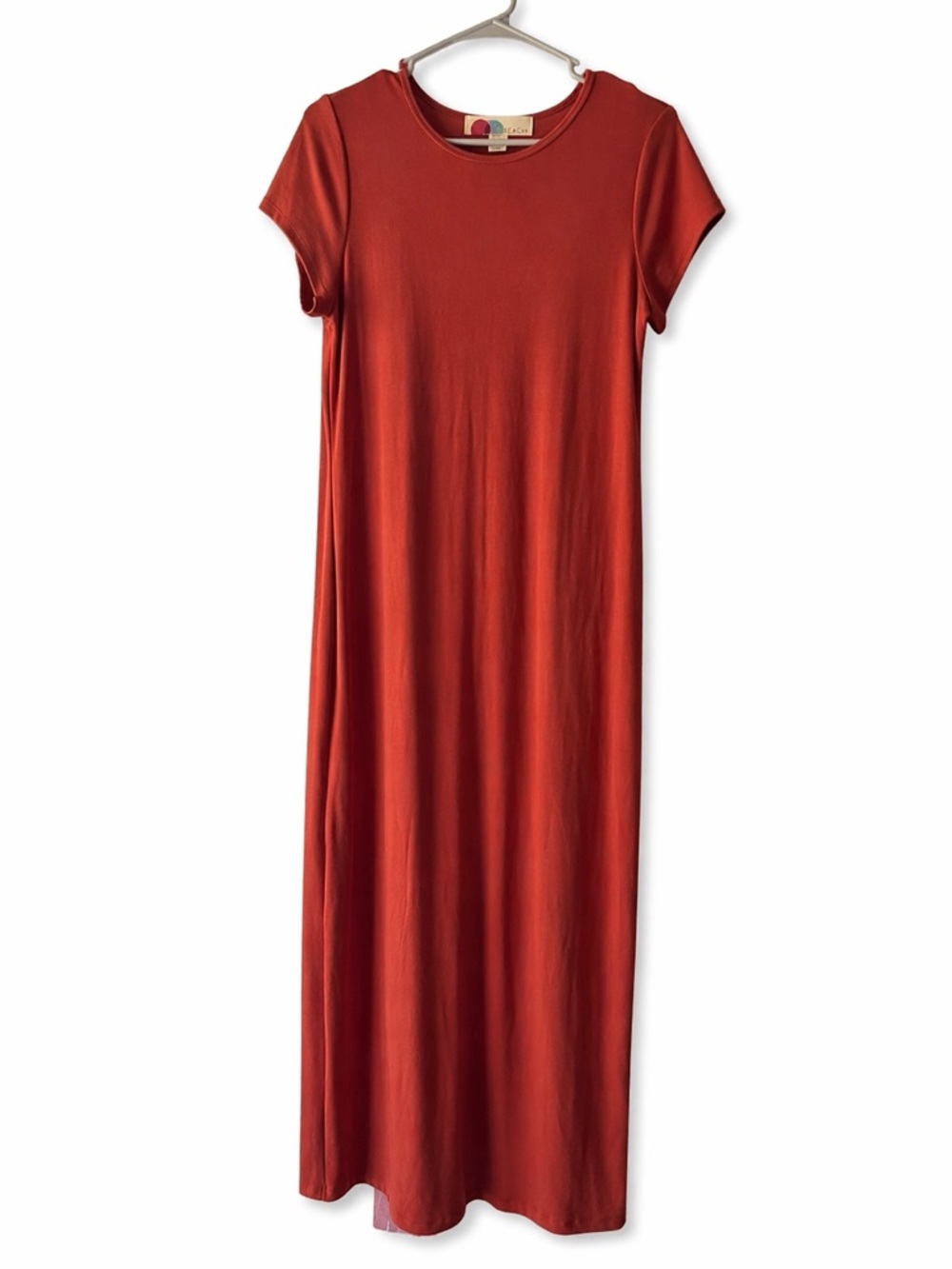 FP Beach Short-Sleeve Maxi Dress in Rust